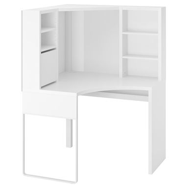 MICKE Corner workstation - white 39 3/8x55 7/8 "