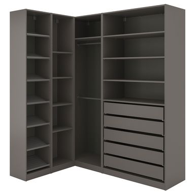 PAX Corner wardrobe - dark gray 63 1/4/73 7/8x93 1/8 "