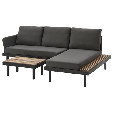 REVSKÄR 3-seat conversation set - outdoor anthracite/Frösön/Duvholmen dark gray