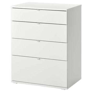 VIHALS 4-drawer chest - white/anchor/unlock function 27 1/2x18 1/2x35 3/8 "