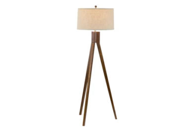 Timber Brown 62&quot; Oak Wood Tripod Floor Lamp