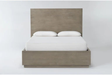 Pierce Natural Queen Wood Platform Bed with Side Storage | Drawers