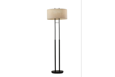 62 Inch Dark Bronze Metal Dual Pull Chain Floor Lamp