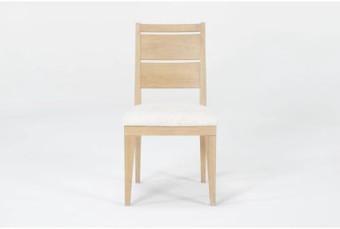 Voyage Natural Wood Fabric Back Dining Chair By Nate Berkus + Jeremiah Brent | Armless | Asian Hardwood