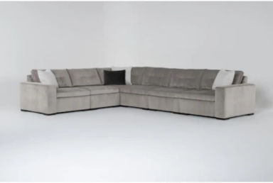Pearce Modular 147&quot; Grey Fabric 6 Piece Sectional | Symmetrical