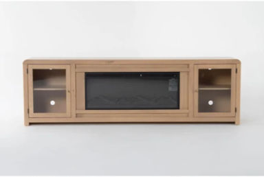Kabria Natural 96&quot; Fireplace TV Stand