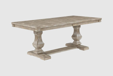Darlene Natural Brown Wood Rectangular Double Pedestal 95" Dining Table | 6 Seat | Asian Hardwood