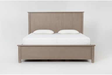 Felipe Driftwood Grey Queen Wood Platform Bed With Storage | Drawers