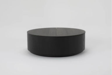 Weaver Black 46&quot; Wide Round Wood Lift-Top Coffee Table | Storage | Wheels | Bentwood