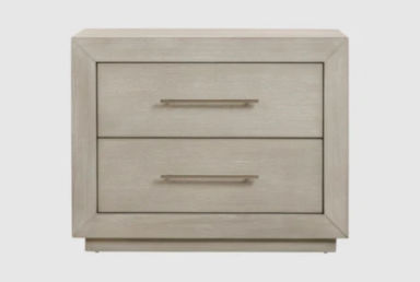 Robin Grey Wood 2-Drawer Nightstand With USB | Acacia
