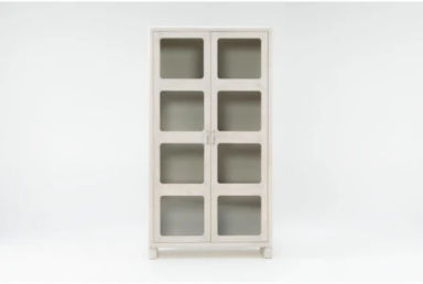 Reyes Natural 78" Dining Curio Cabinet With Glass Doors | Entryway