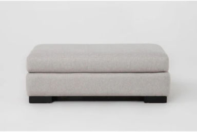 Lodge Ii Mineral Grey High Performance Fabric 52&quot; Ottoman | Square
