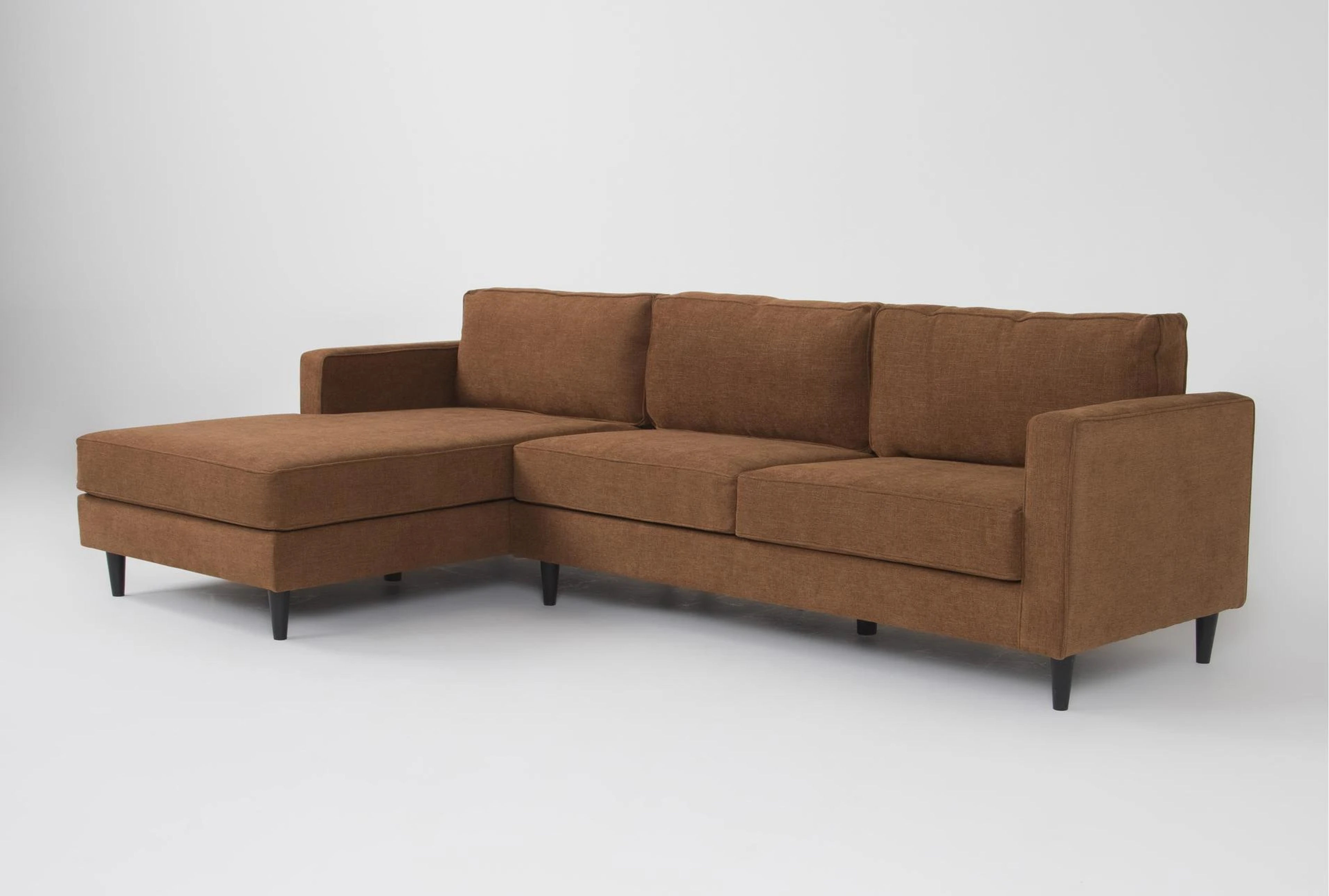 Calais III Rust 113" LAF Chaise Sectional Sofa - Modern Style