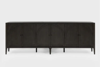 Apolo Black 84&quot; Wide Wood TV Stand | Storage | Doors | Drawer | Shelf