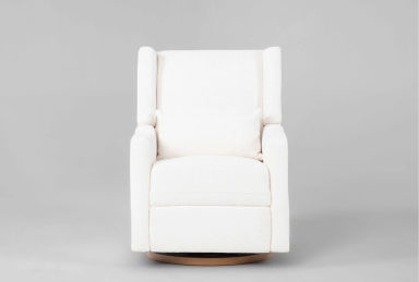Aletta Cream Boucle 39" Nursery Power Swivel Glider Recliner
