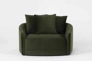 Dustin Mayes 56" Fabric Oversized Olive Green Cuddler