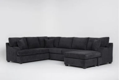 Esteban III Midnight Black 2 Piece Sectional With Right Arm Facing Sofa Chaise
