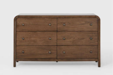 Casey Walnut 6 Drawer Dresser