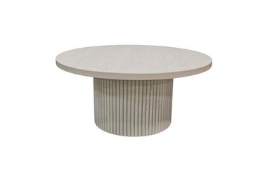 Maelin White 40" Wide Round Wood Coffee Table