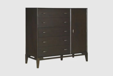 Airen Dark Brown 5 Drawer + 1 Door Chest