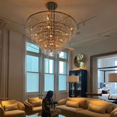 Luxury Multi-layers Oversized Acrylic/Glass/Crystal Chandelier For Living Room/Hotel