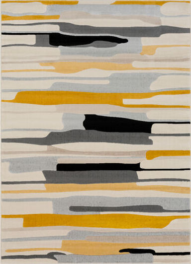 City CIT-2340 Mustard Synthetic Abstract Rug