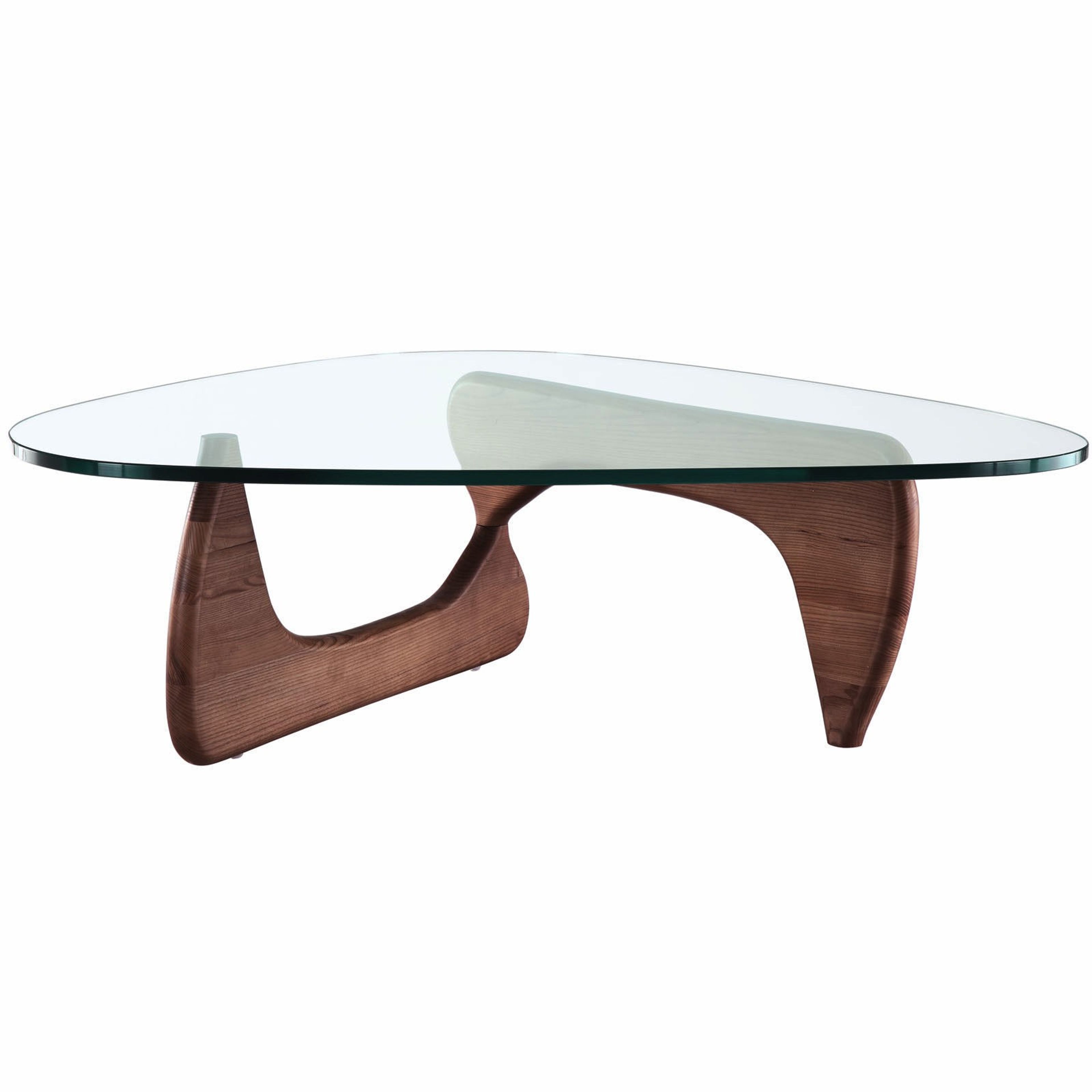 Modern Walnut Triangle Coffee Table - Noguchi Style