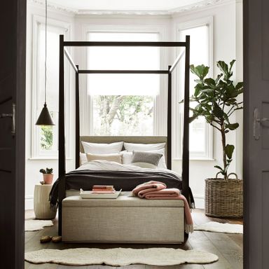 Wardley Four Poster Bed, Warm Black