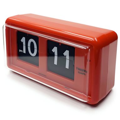 Jadco Wylie Compact Digital Flip Card Wall & Desk Clock, Red, 20cm