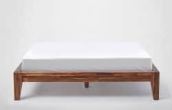 Silk & Snow Wooden Platform Bed, in Rubberwood, Size: Queen
