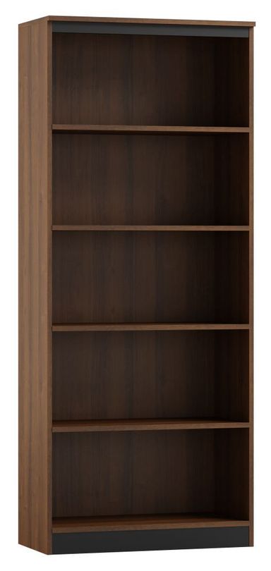 Regal&#x20;Mojokerto&#x20;15,&#x20;Farbe&#x3A;&#x20;Walnuss&#x20;&#x2F;&#x20;Schwarz&#x20;-&#x20;Abmessungen&#x3A;&#x20;194&#x20;x&#x20;80&#x20;x&#x20;39&#x20;cm&#x20;&#x28;H&#x20;x&#x20;B&#x20;x&#x20;T&#x29;