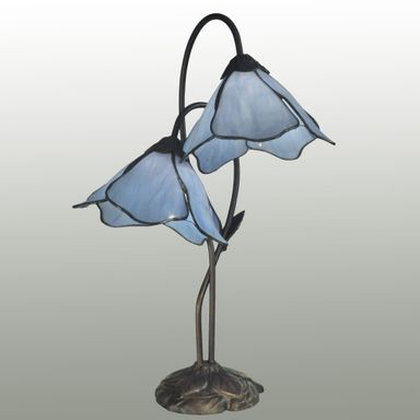 Peolking Twin Blue Lily Accent Lamp by Dale Tiffany