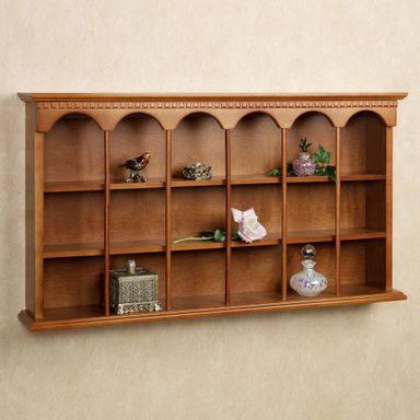 MacKenzie Horizontal Wooden Wall Curio Display Shelf