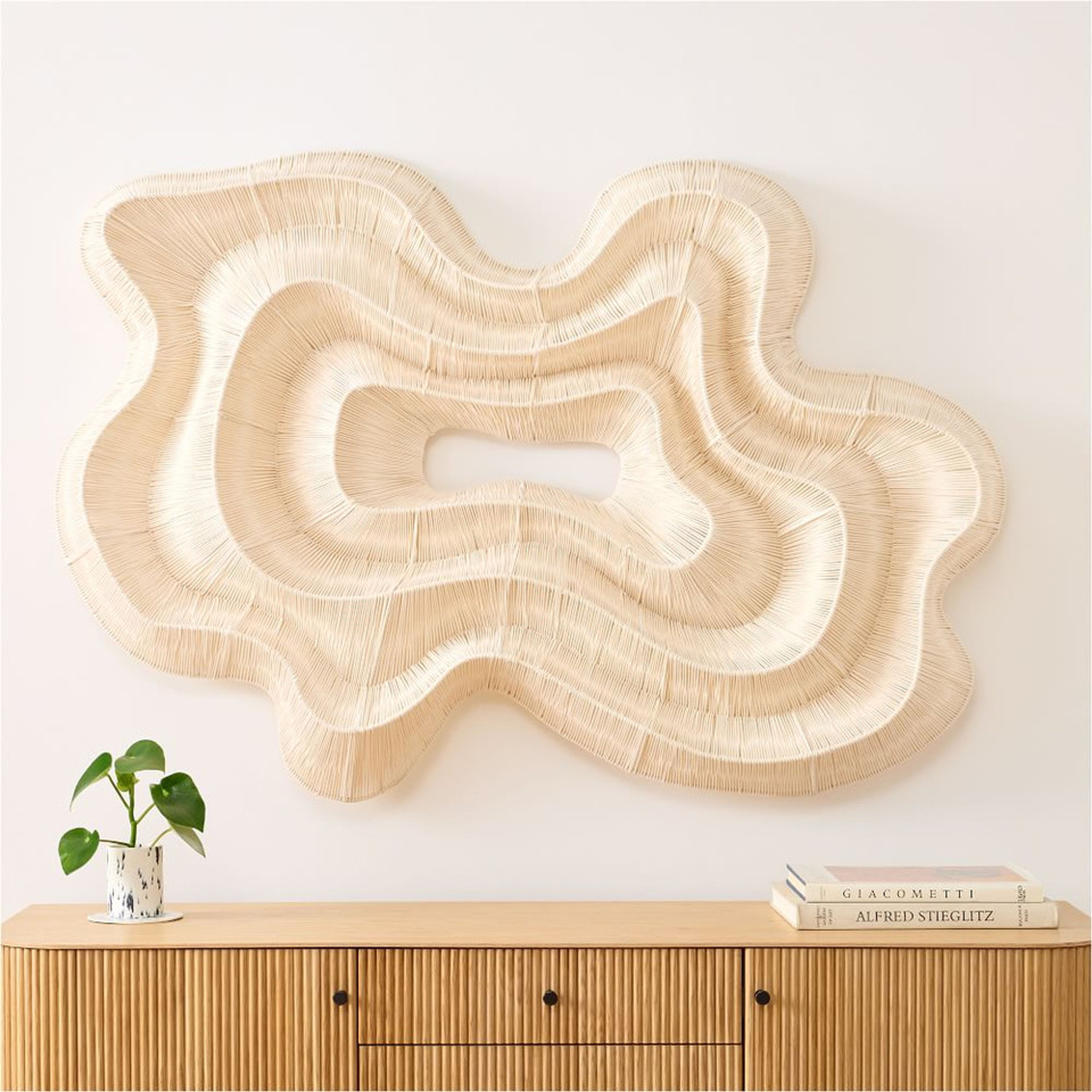 Geode Natural Fiber Dimensional Wall Art Sculpture