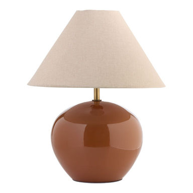Round Caramel Blown Glass Empire Shade Table Lamp