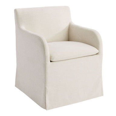 Arielle Textured Woven Upholstered Rolling Dining Chair
