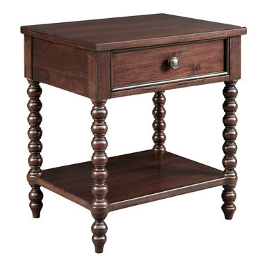 Turned Leg Nightstand with Drawer