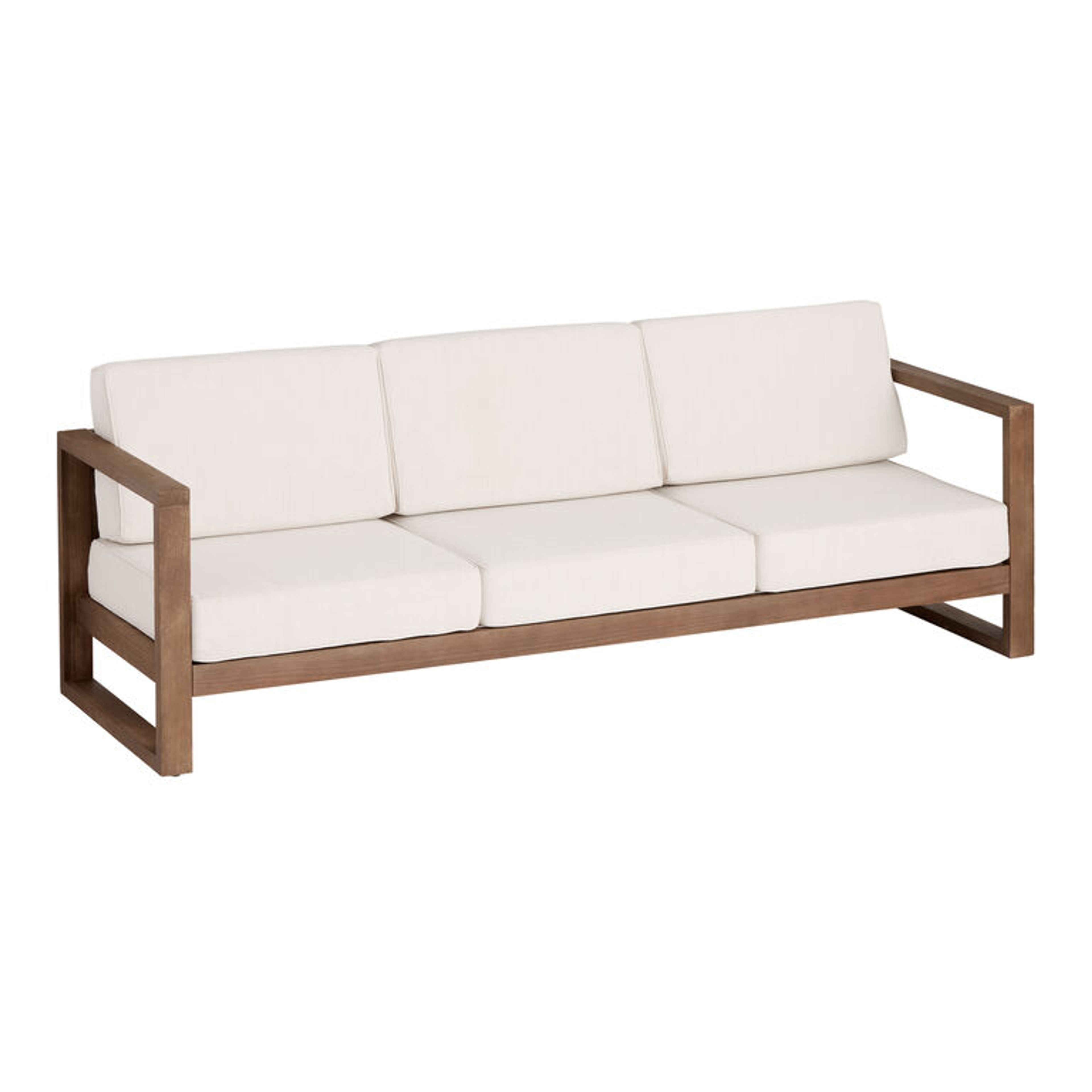 Segovia Light Brown Eucalyptus Outdoor Couch - Modern Patio Sofa
