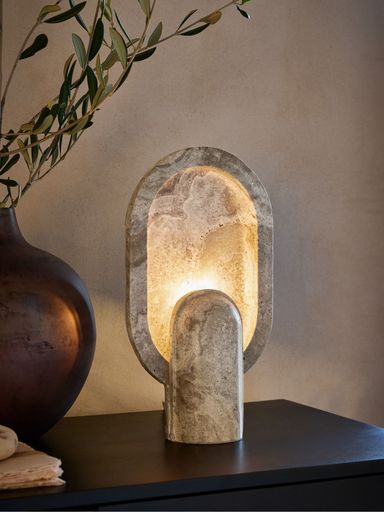 French Connection Grey Stone Rapoko Table Lamp