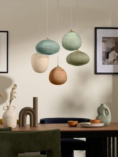 MADE.COM Green Adrianne 5 Light Cluster Pendant Ceiling Light